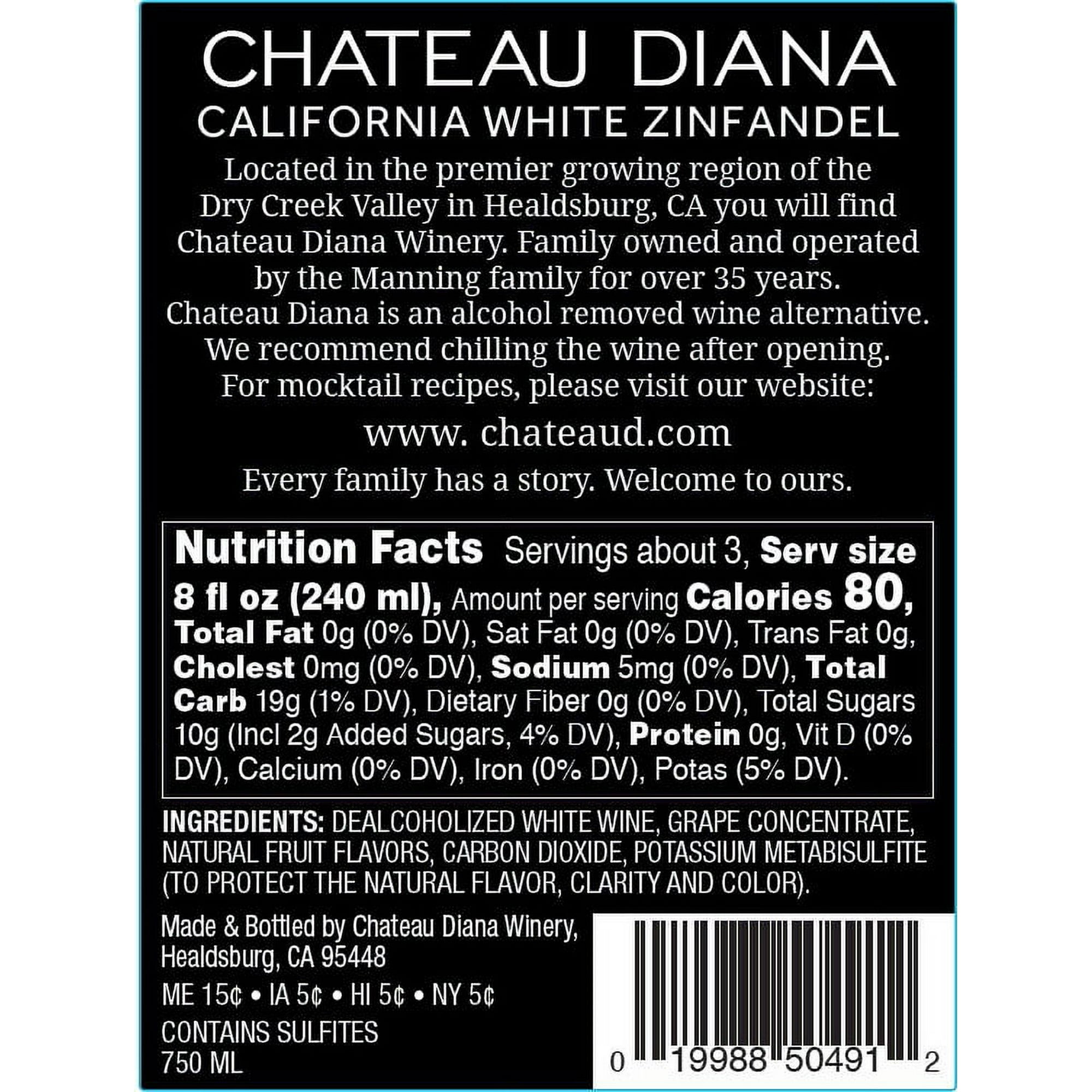 Chateau Diana Zero Alcohol California White Zinfandel