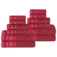 thumbnail image 3 of Superior Hays Cotton Plush Soft 12 Piece Towel Set, Cranberry, 3 of 12