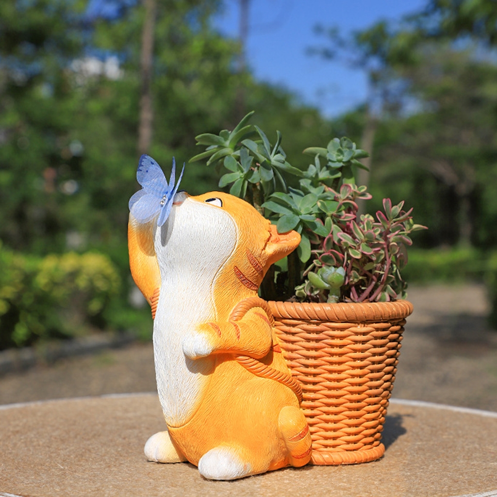 Geemin Nonstick Cute Cat Pen Holder Mold Flower Pot Epoxy Resin Silicone Mold DIY Crafts Ornament Tool for DIY Decoration