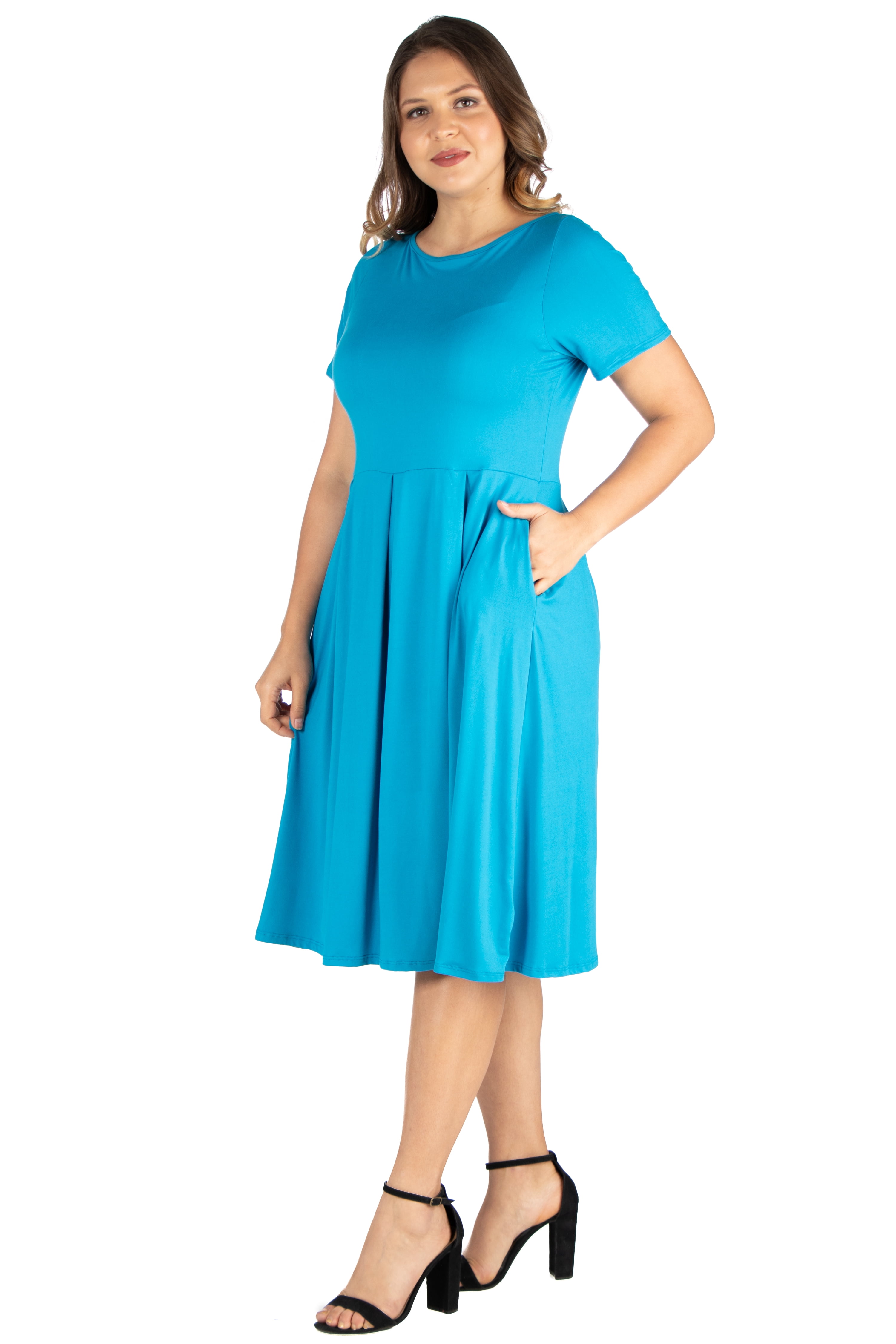 plus size midi skater dress