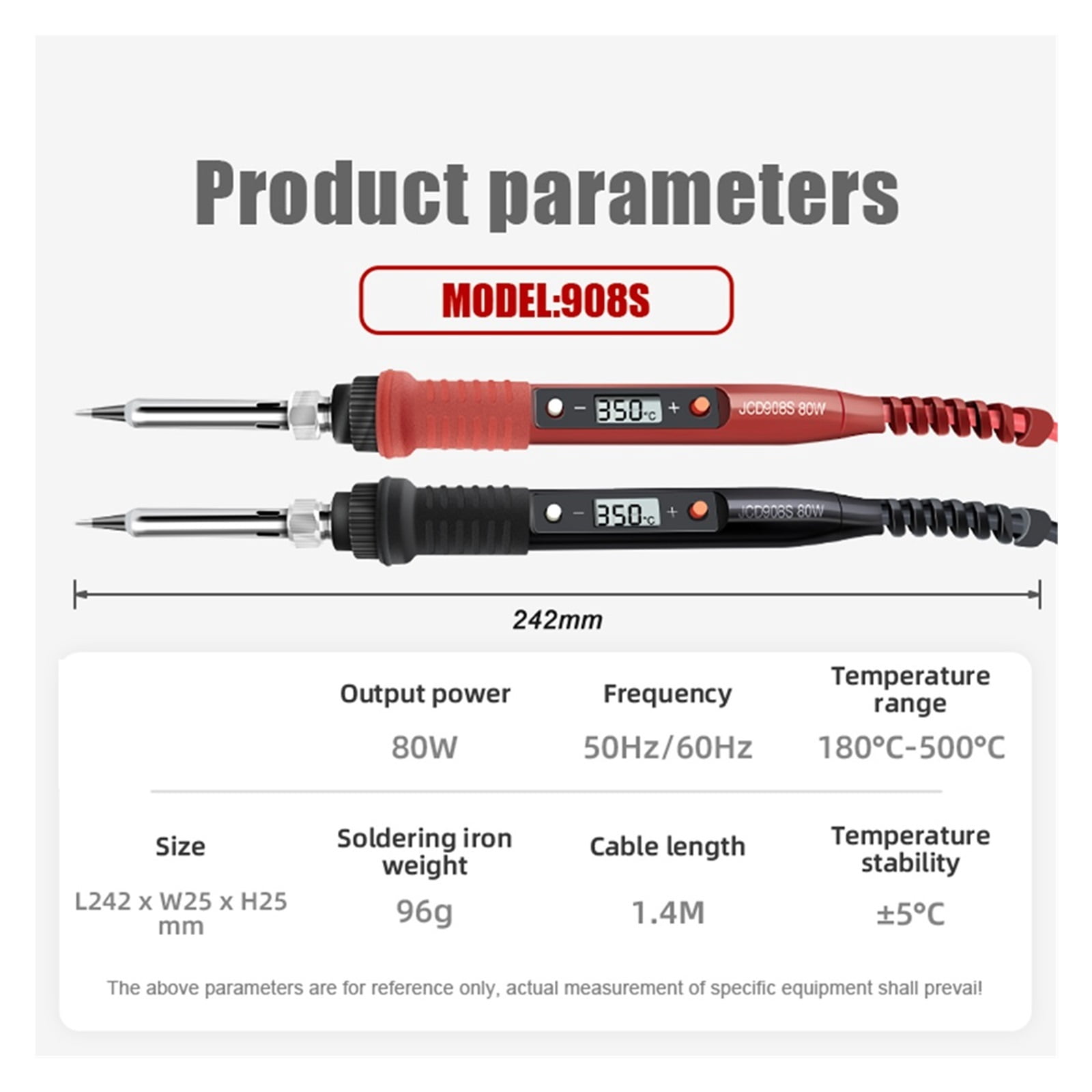80W Soldering iron kit Adjustable temperature LCD solder welding tools With Solder Tin Iron Tips ,Internally Heated