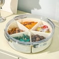 thumbnail image 4 of Divided Serving Tray, Compartments Snack Box For Candy, Nuts, Cookies, Fruit Silver Milk - Round YIWEI, 4 of 7