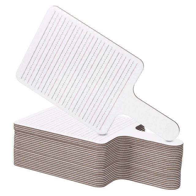 Uxcell 11x6in Dry Erase Paddles, 25Pcs Handheld Square Lined Dry Erase Boards