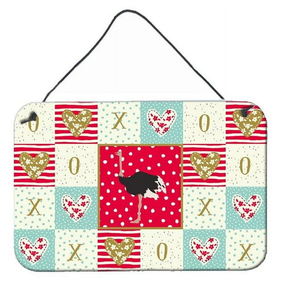 Caroline's Treasures CK5351DS812 Common Ostrich Love Wall or Door Hanging Prints, 8x12, multicolor