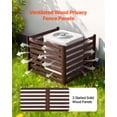 thumbnail image 2 of VEVOR Wooden Privacy Fence, 48 x 37 inch Air Conditioner Fence, 3 Panel Solid Outdoor Wood Privacy Screen with Metal Stakes, Steel Frame, Trash Can Hider Fences Suitable for Garden, Pool, 2 of 9