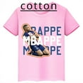 thumbnail image 2 of Camiseta de algodón rosa de verano de manga corta con estampado de Mbappé para niños, ropa informal para niños y niñas, camisetas deportivas, 2 of 5