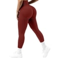 thumbnail image 5 of Chuancc Women's Workout Seamless Scrunch Booty Leggings,Booty Lifting Leggings Workout Booty Tights Workout Leggings for Women Workout Gym Yoga Pants Seamless Print Gym Yoga Pants Wine M, 5 of 5