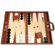 19-inch Premium Backgammon Set - Large Size - Desert Brown Board