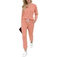 thumbnail image 3 of MOSHU Casual Pajamas Sets for Women Button Down Shirts and Drawstring Pants with Pockets Two Piece Womens Lounge Sets, 3 of 9