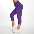 thumbnail image 3 of Abcnature Womens High Waist Yoga Capris, Workout Sports Pants, Running Athletic Yoga Pants Leggings Purple M, 3 of 4