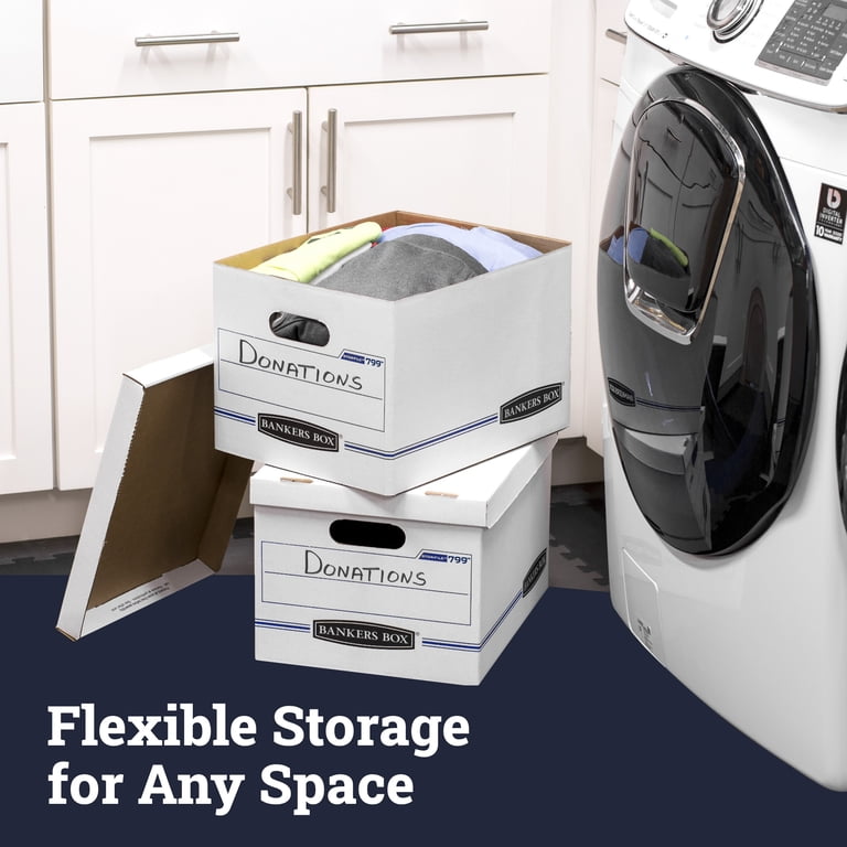 Bankers Box File Storage Boxes, Letter/Legal, 10-Pack, White photo 6