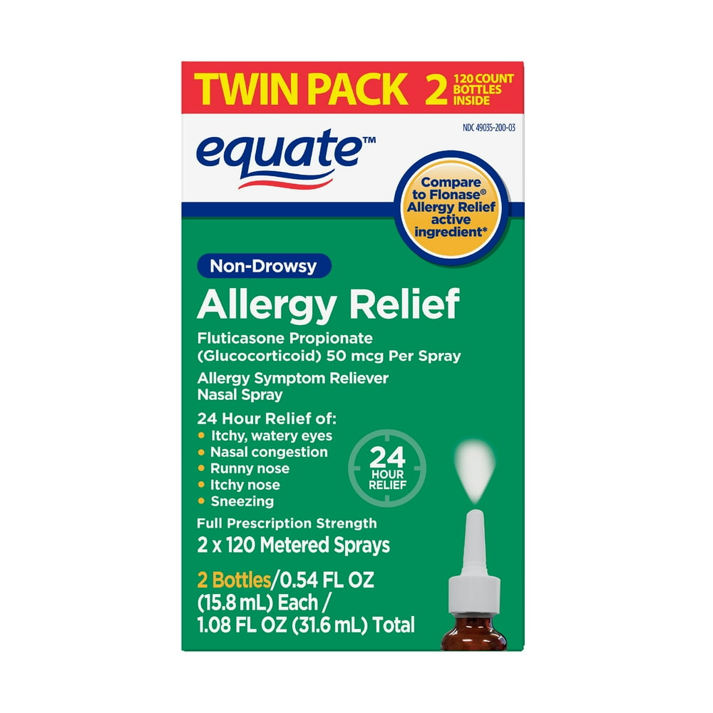 Equate 24Hour Allergy Relief Nasal Spray, Fluticasone Propionate