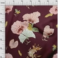 thumbnail image 3 of oneOone Cotton Poplin Twill Maroon Fabric Leaves & Floral Craft Projects Decor Fabric Printed By The Yard 56 Inch Wide, 3 of 6