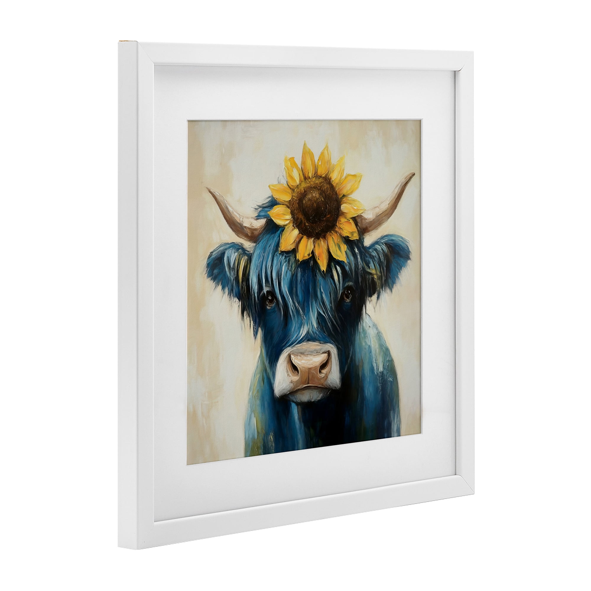 Stupell Industries Pastoral Sunflower Highland White Framed Print Under Glass, design by Tina LeCour