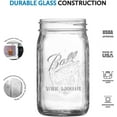 thumbnail image 5 of WIDE MOUTH Quart (32 oz.) Glass Food Preserving Pickling Canning Mason Jar with Lid and Band, Clear, 24-Count + Junipers Jar Opener, 5 of 6