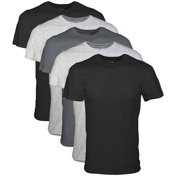 Camiseta Gildan Crew para hombre G1100 negro/gris deportivo/carbón XL