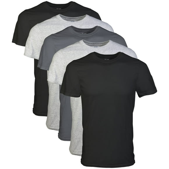 Camiseta Gildan Crew para hombre G1100 negro/gris deportivo/carbón XL