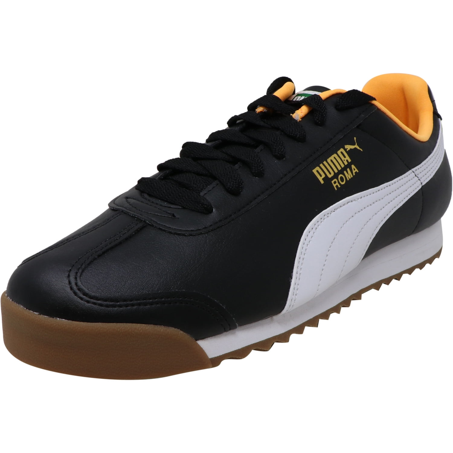 Puma Men's Roma Basic Black / Orange Pop Ankle-High Sneaker - 12M ...