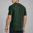 thumbnail image 4 of ohmzyzo Mens T-Shirts Short Sleeve Crew Neck Basic Tee Shirts Cotton Casual Lightweight Moisture Wicking Athletic Workout Tees Green L, 4 of 9