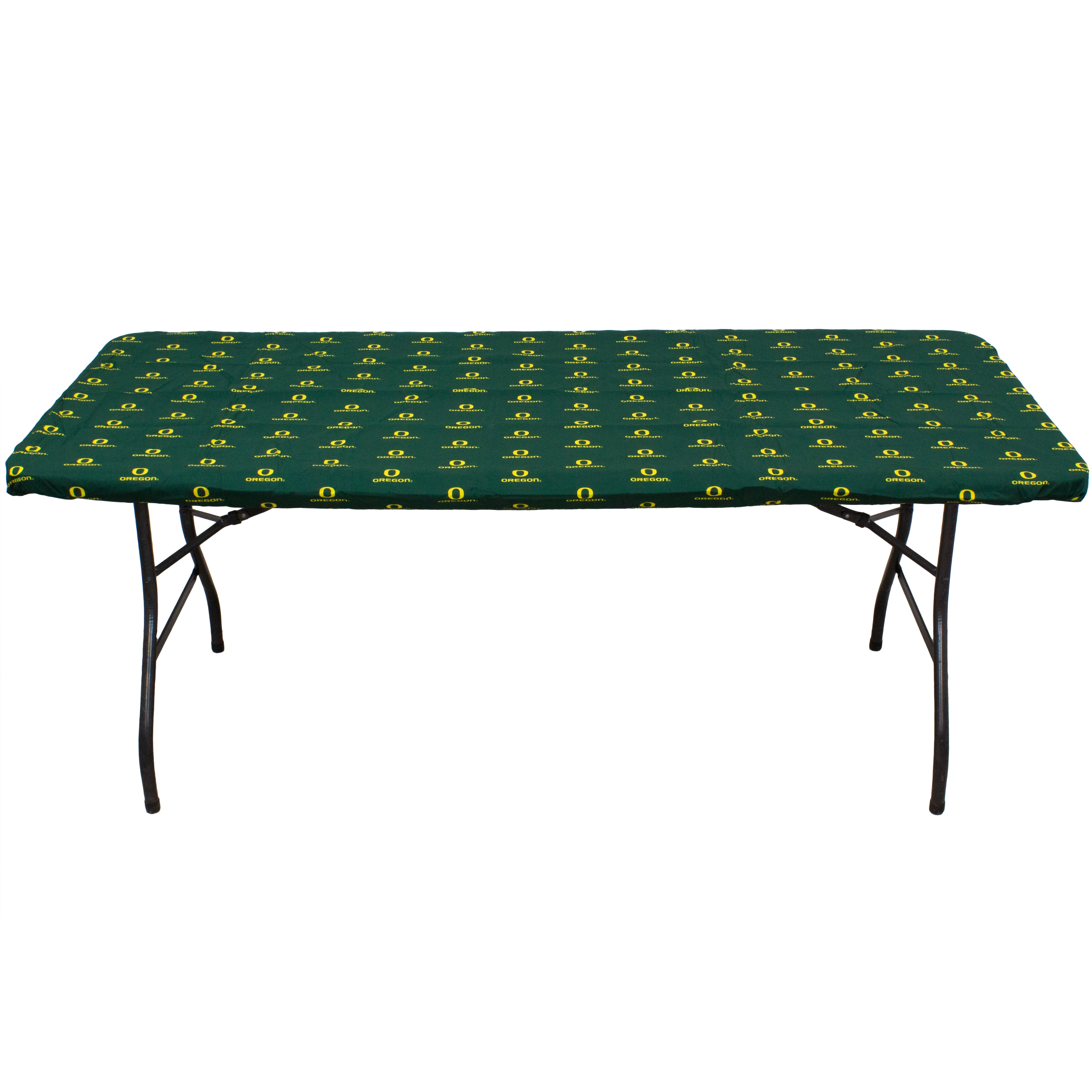 College Covers Oregon Ducks Tailgate Fitted Tablecloth, 72" x 30", 6 ft Table Cover