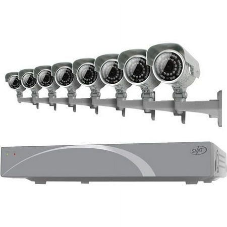 SVAT 11031 8-Channel Smart Security DVR with 8 Ultra-Resolution Outdoor Night-Vision Security Cameras