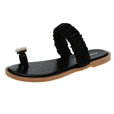 

Womens Sandals Flip Flops Beach Slippers Summer Pearl Pinch Toe Flat Shoes Summer Open Toe Slide Sandals Comfortable Flats Flip-Flops Sandal Casual Platforms Wedge Sandals Heeled Sandals A16144