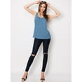 thumbnail image 4 of Made by Johnny Women's Casual Loose Fit Sleeveless Pleated Scoop Neck Tank Top XXL DENIM, 4 of 4