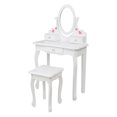 thumbnail image 2 of Sesslife Kids Princess Vanity Table and Chair Set, Kids Vanity Set with Mirror, White Makeup Dressing Table for Girls Age 4-9, 2 of 10