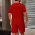 thumbnail image 4 of Sewkxo Men's USA Shirt and Shorts Set American Flag 2 Piece Outfits Fashion Summer Tracksuits Casual Sportwear Set,Red 2XL, 4 of 4