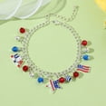 thumbnail image 4 of Bracelet Charms, Letter Beads for Bracelets, Bracelet Beads and Charms, Allegiance Usa Flag, 4Th of July decorations, Red White and Blue decor, Round Beads, 1 Pc, 4 of 7