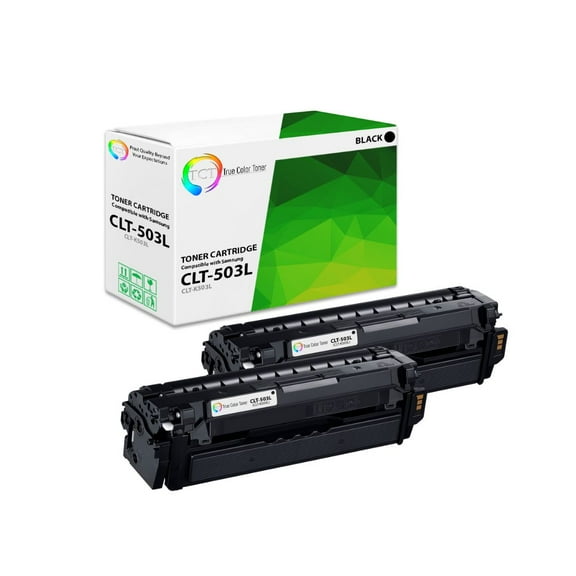 TCT 503L Black Toner Cartridge 2 Pack - Premium Compatible Replacement for Samsung CLT-K503L Black