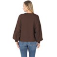 thumbnail image 4 of Womens Balloon Sleeve Crew Neck Pullover Short Sweatshirt, 4 of 4