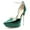 Green, variant on FSJ Women Stylish Pointed Toe Rhinestone Chain Ankle Strap Sandals Stilettos Platform High Heel Pumps Dress Wedding Shoes Size 12 Black