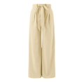 thumbnail image 4 of Gerichy Womens Wide Leg Lounge Pants with Pockets High Waisted Adjustable Tie Knot Loose Casual Trousers Dress Work Pants Solid Color Pants Baggy Elastic Waist Trouser Fashion High Straight Pant, 4 of 5