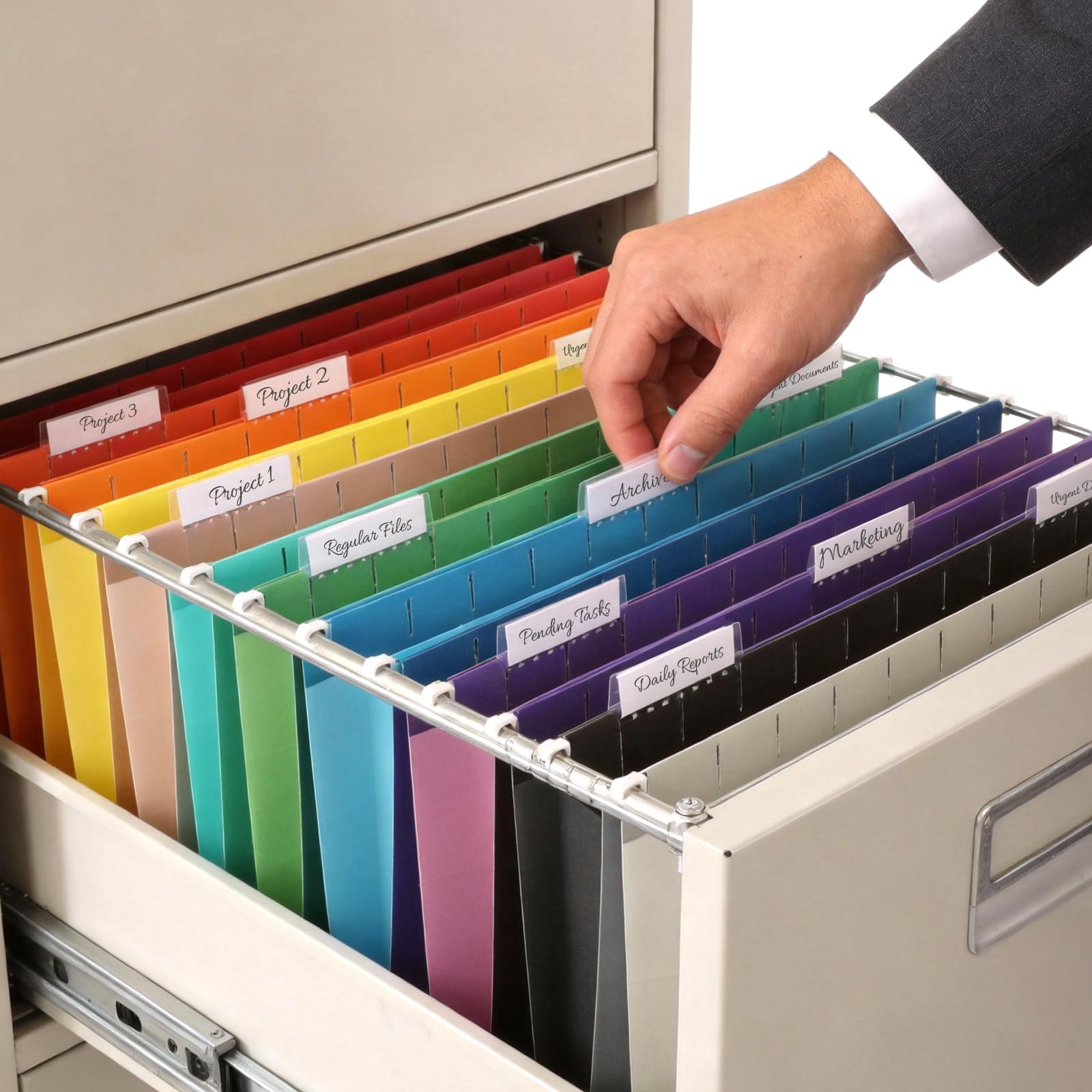 Hanging File Folders  50 Pack Letter Size With 1/5-cut Tabs Stay Organized For Your Home And Office Bulk Documents Paper 10 Assorted Colors