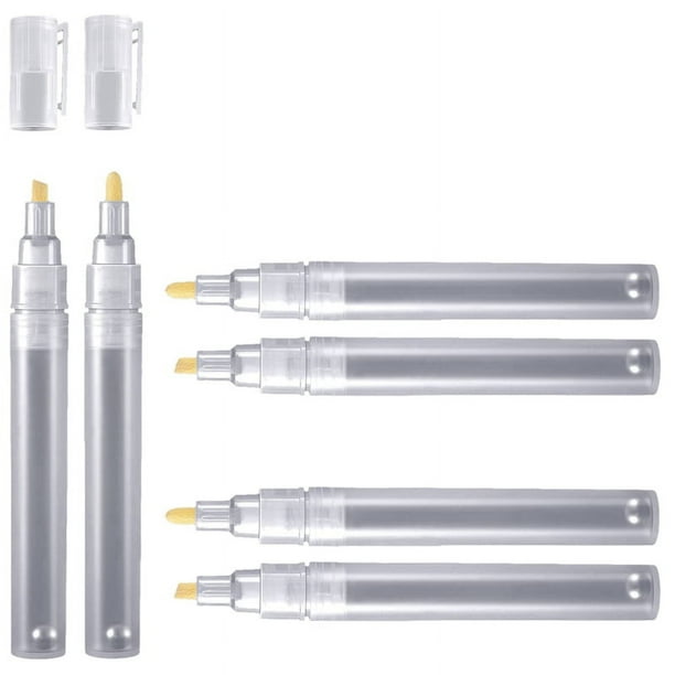 6 Rotuladores de Pintura en Blanco Rellenables VacíOs, Rotuladores de Grafiti de Punta Fina, Rotuladores AcríLicos para Pintura al óLeo