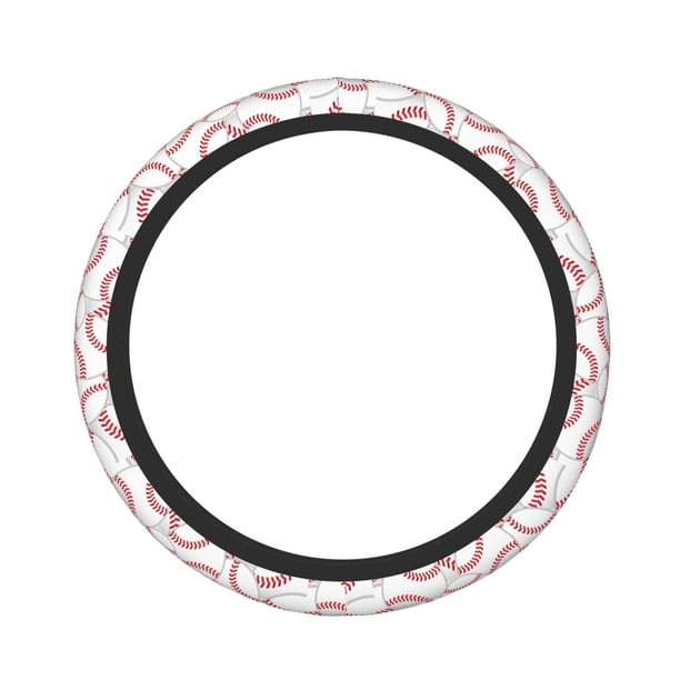 Balery Baseballs Fundas elásticas antideslizantes para volante, funda protectora universal para hombre y mujer, 15 pulgadas, accesorios para coche.