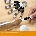 thumbnail image 4 of Magnetic Measuring Spoons Set, Dual Sided, Stainless Steel, Fits in Spice Jars (8Pcs-Black), 4 of 7