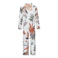 thumbnail image 5 of Xmyrz Two Piece Pajama Set For Women Lapel Loungewear Button Down Skin-Friendly Casual Loose Long Sleeved Print Sleepwear Pj Pants Set, 5 of 8