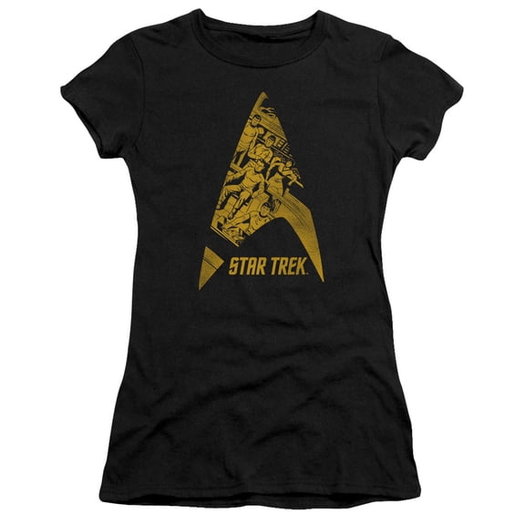 Star Trek Delta Crew Junior Women's Sheer T-Shirt Black