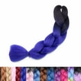 thumbnail image 2 of SEGO 3PCS/Lot Ombre Jumbo Braiding Hair Extensions Colored Hair Weave Synthetic Crochet Twist Box Braid Hair Black/Pink/Blue/Purple Fake Hair Extension for Women, 2 of 8