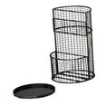 thumbnail image 3 of Paragüero para el hogar, soporte para para la entrada, práctico organizador de cubo decorativo de 2 capas, soporte de drenaje para bastones Negro, 3 of 8