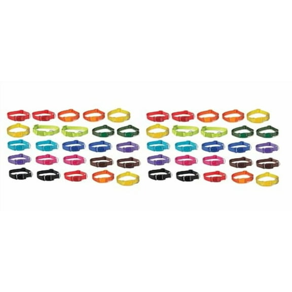 Bulk Adjustable Dog Collars Assorted Colors Vet Rescue Shelter and Donations Choose Size and Quantity (XSmall - 50 Pack)