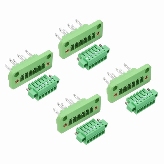 Uxcell 4 Set 6-Pin 3.81mm Pitch Pluggable Screw Terminal Block Connectors, PA66 300V 8A Through-Wall PCB Terminal Connectors 28-16AWG Cable