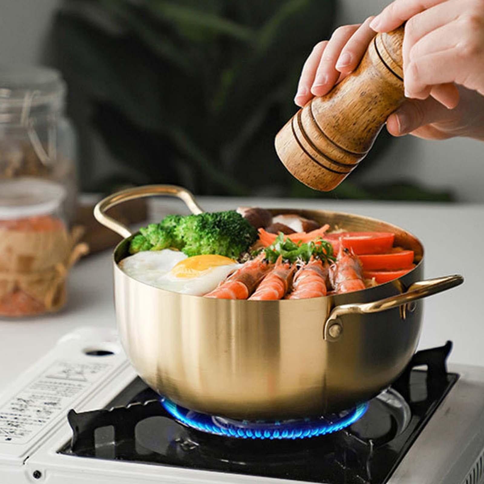 Fiocias Instant Noodle Pot, Korean Noodle Pot, Versatile Quick Heating with Handle Korea 18cm