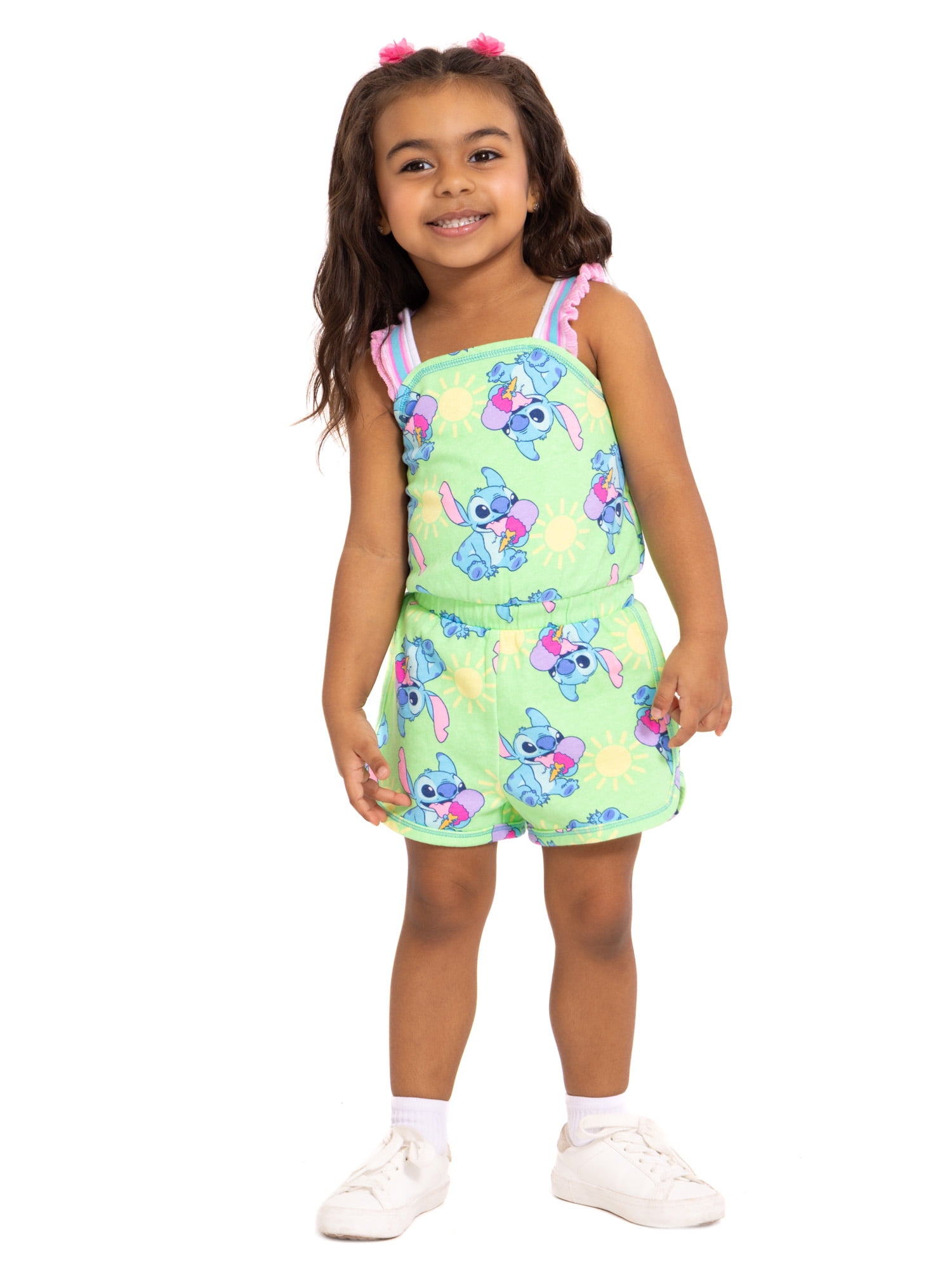 Lilo and Stitch Toddler Girls Sleeveless Graphic Romper, Sizes 12M-5T
