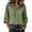 Army Green, variant on Women's Cotton Linen Button Down Shirt, 3/4 Sleeve Collared Blouse, Solid Color Loose Fit Casual Tunic Top