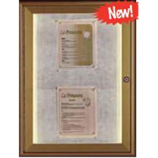AARCO Products LOWFC2418G Intérieur-Extérieur Cascade Série Panneau d'Affichage Fermé avec Éclairage LED