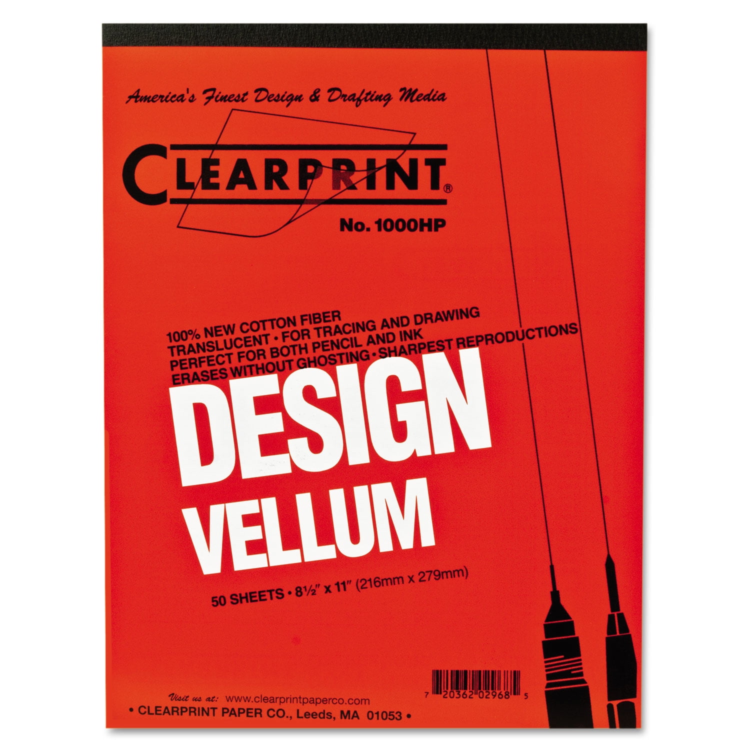 Clearprint Design, Tracing and Sketch Pad, Unprinted, 8.5" x 11"