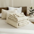 thumbnail image 7 of ANGENIA King Size Comforter Sets Beige - 3 Pieces Cream Boho Bedding Comforter Set for King Bed - Soft Fluffy Tufted Textured All Season Bed Set for Women Men, 7 of 7